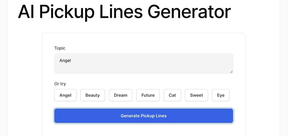 AI Pickup Lines Generator