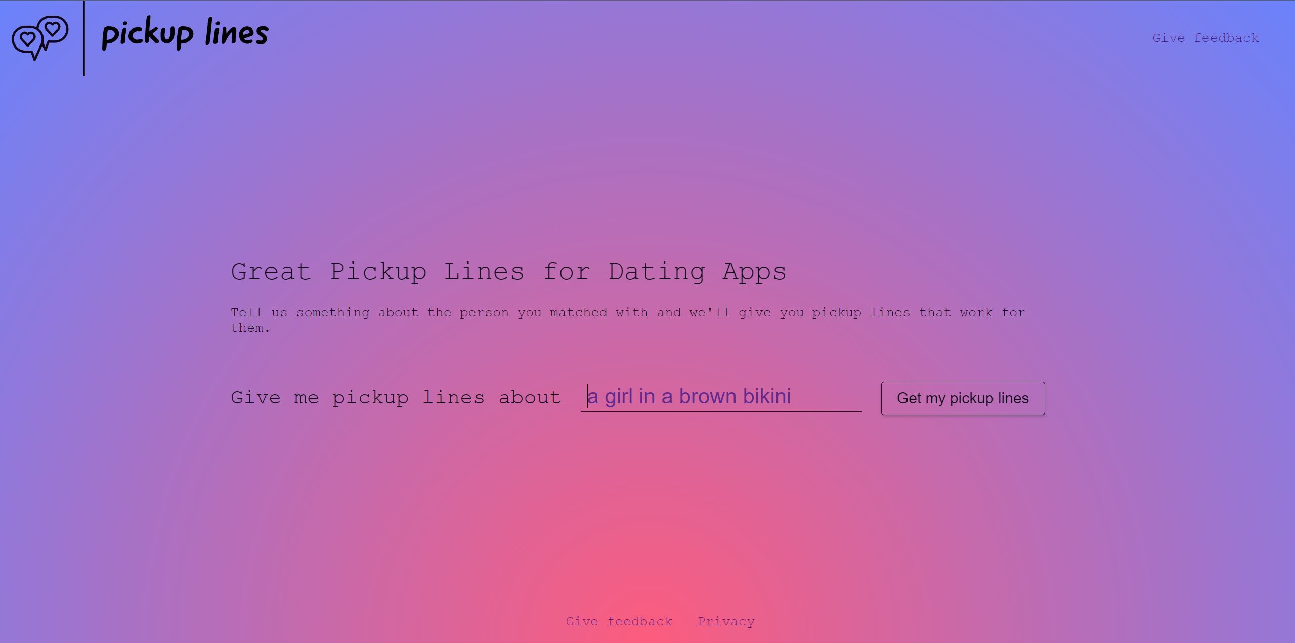 Pickup lines